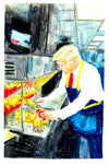 Trump at McDonalds, 12x18"