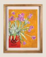 Pink Tulips in Hermes Shopping Bag, 12x16"