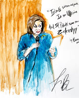 Nancy Pelosi Reading The Political Poetry of Bono, St Partrick's Day 2022